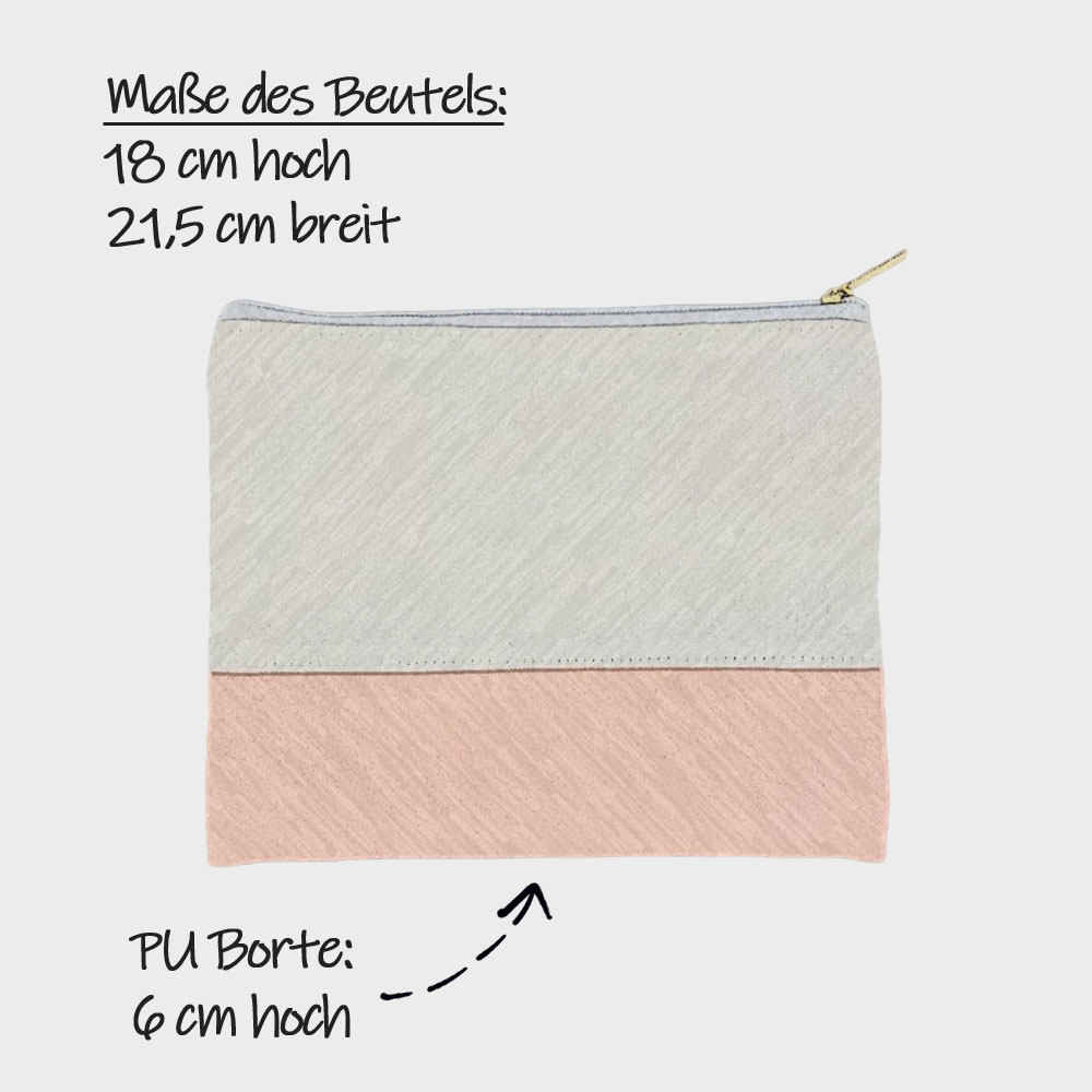 Maße der Kosmetiktaschen mit PU-Borte von Penny Roger