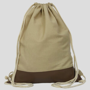 Penny Roger Turnbeutel - Khaki mit PU-Borte in Braun