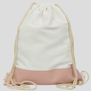 Penny Roger Turnbeutel - Weiss mit PU-Borte in Blush-Rosa