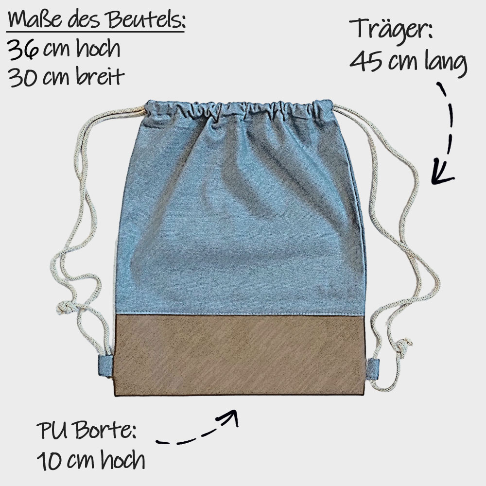 Maße der Kinder-Turnbeutel von Penny Roger